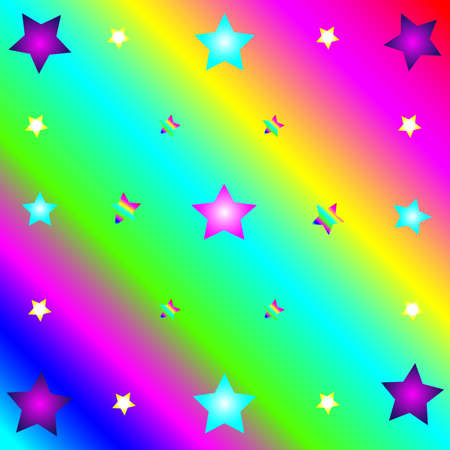 Rainbow Stars Background Beauty Bright Rainbow Birthday Girls Celebration Grayのイラスト素材