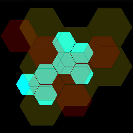 Abstract honeycomb background turquoise red black beautiful
