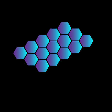 abstraction honeycomb gray turquoise backgroundのイラスト素材