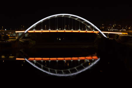 Nashville Bridge reflectionの写真素材