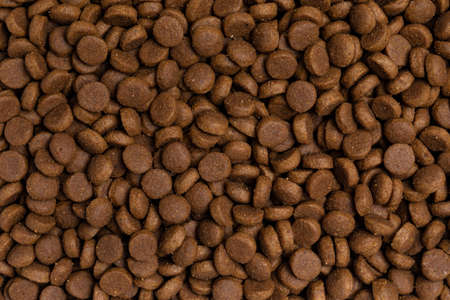 Full frame dry dark round pet food