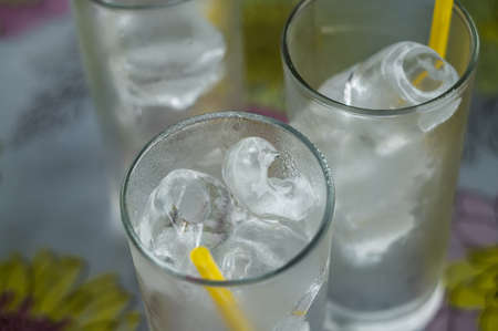 ice in glassの写真素材