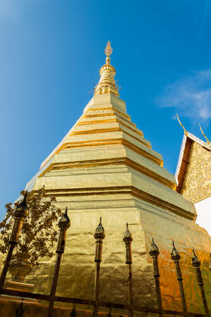 Gold pagoda in the  north of thailandの写真素材