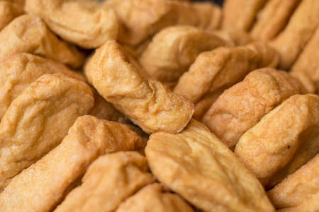 Tofu fried in Vegetarian Festival in Thailandの写真素材