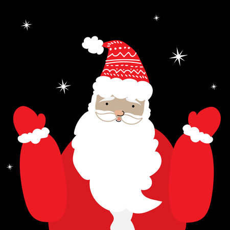 Santa Claus vector illustration, doodle style.のイラスト素材