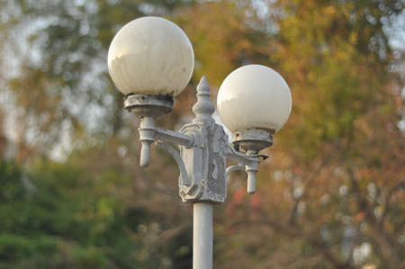 Old lamp in gardenの写真素材
