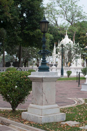 The lamps are located in Thailand, Wat Niwet Thammaprewatの写真素材