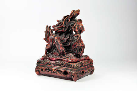 Dragon incense burner on a white backgroundの写真素材