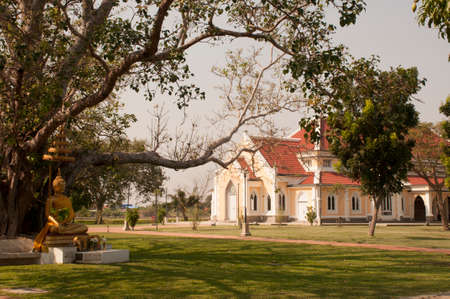 Buddha under the Bodhi tree in Wat Niwet Thammaprewat Thailandの写真素材