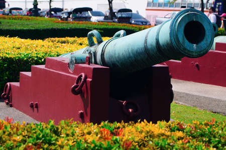 Antique cannon on display in Bangkokの写真素材