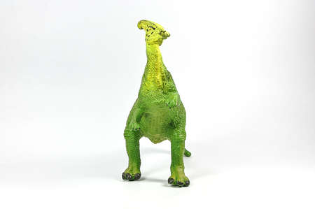 Hadrosaur dinosaur plastic on a white backgroundの写真素材