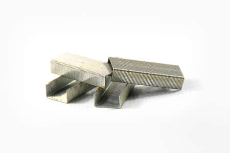 Division staples Metal on a white background.の写真素材