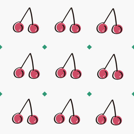 cherries, cherries background, cute cherriesのイラスト素材