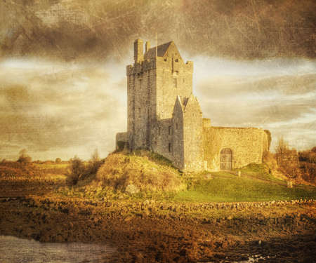 Dunguaire Castle, Kinvara Co  Galway, Ireland, Vintage Styleのeditorial素材