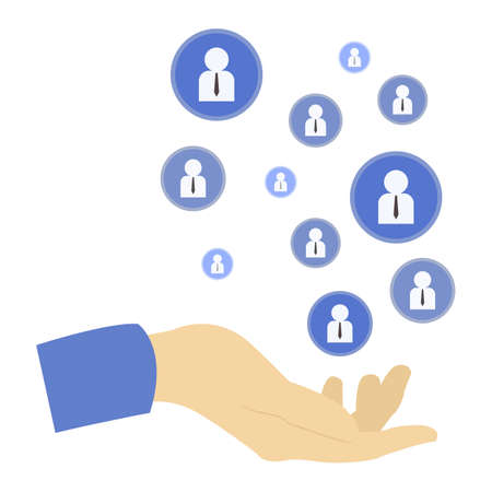 Business, technology, the Internet, network, and the concept of recruitment, finger pressing.のイラスト素材