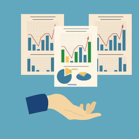 Clipboard with business plan in hand illustration iconのイラスト素材