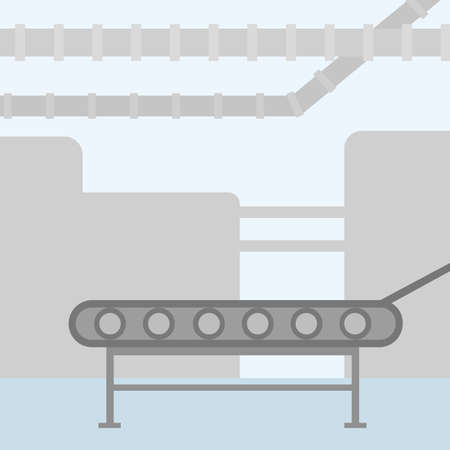 Conveyor system in flat design. illustrationのイラスト素材
