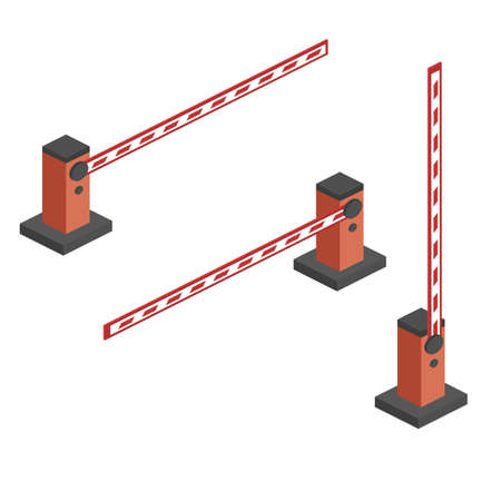 Isometric 3D concept illustration set collection barrierのイラスト素材