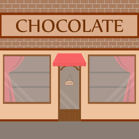 Vector illustration of buildings that are shops for services. Nice flat shop.のイラスト素材