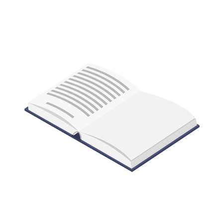 Isometric 3D vector illustration a open book and textbook. Book for education.のイラスト素材