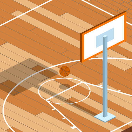 Isometric 3D vector illustration basketball field with a ballのイラスト素材