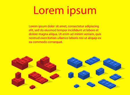 Isometric 3D vector illustration toy for children constructor and building blocksのイラスト素材