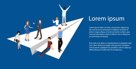 Isometric vector illustration business concept teamwork brought successのイラスト素材