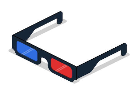 Isometric 3D vector Points for viewing 3D moviesのイラスト素材