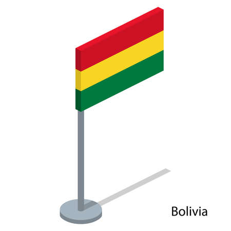 Isometric 3D vector illustration flags of countries collection. Flag of Boliviaのイラスト素材