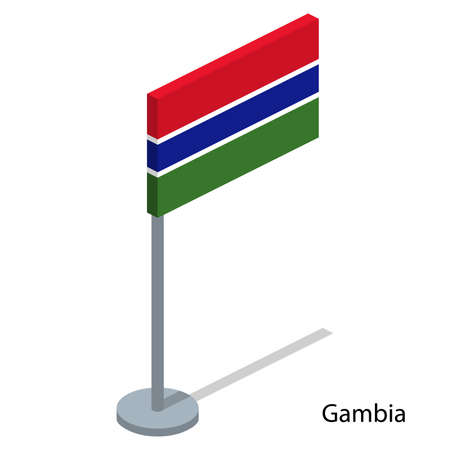 Isometric 3D vector illustration flags of countries collection. Flag of Gambiaのイラスト素材