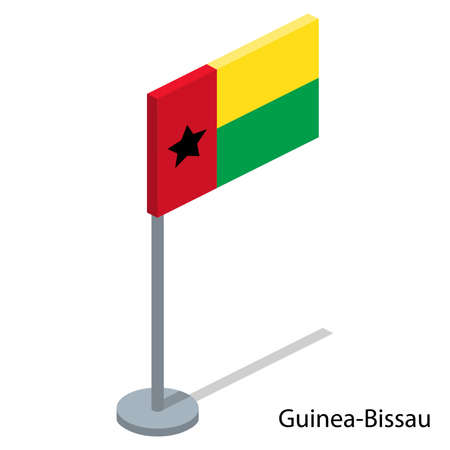 Isometric 3D vector illustration flags of countries collection. Flag of Guinea-Bissauのイラスト素材