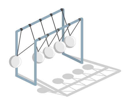 Isometric 3D vector illustration concept pendulum. The movement of balls.のイラスト素材