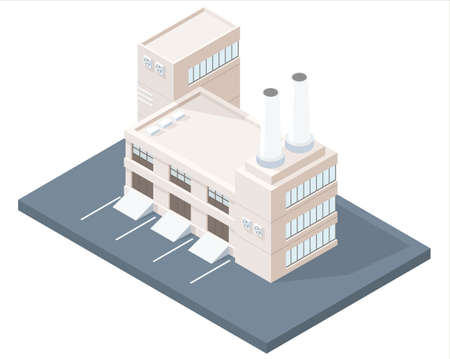 Stylish concept modern isometric vector Factory illustration.のイラスト素材