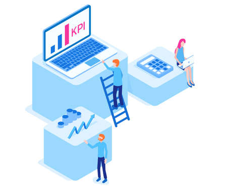 Stylish isometric 3d vector Data Analysis illustration. Good for business and technologies topics.
