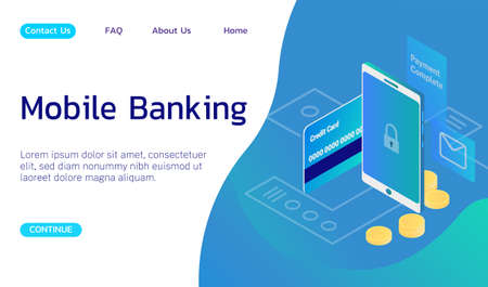 Online payment and protection of bank payments and personal data in a smartphone. Information security and personal data protection. Phone, money, credit cardのイラスト素材