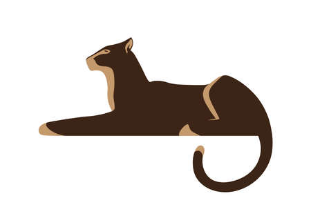 Silhouette of panther, isolated on white background. Wild animal as logo or mascot. Vector illustration.のイラスト素材