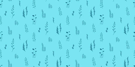 Algae seamless pattern. Vector cartoon undersea seaweed illustration, endless background with silhouettes of underwater plants.のイラスト素材