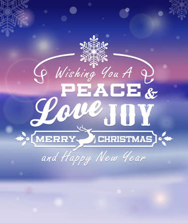 Vintage retro vector Christmas card.のイラスト素材