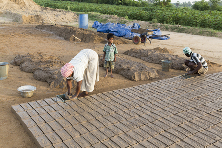 Asia India Tamil Nadu Sengal Soolai village. June 2014. All people of the village work 12 hours a...