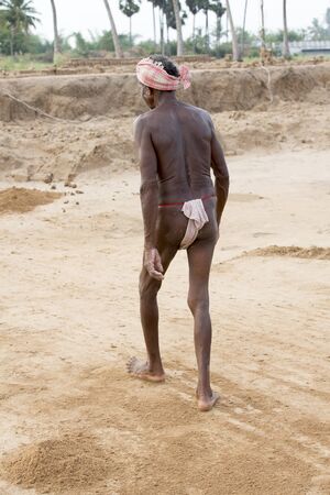 India, Tamil Nadu, Pondicherry aera. Rural life in small villages, povertyの写真素材