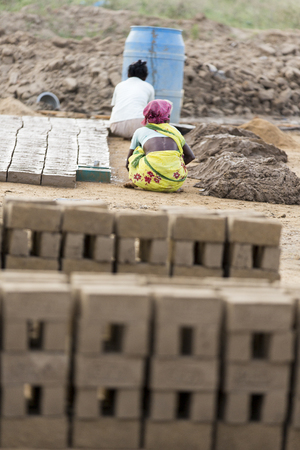 India, Tamil Nadu, Pondicherry aera. Rural life in small villages, povertyの写真素材