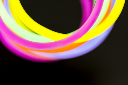 Colorful fluorescent light neon on blanck backgroundの写真素材