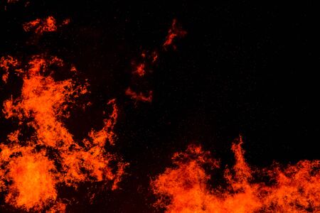 Fire flame smoke spark wood house orange France
