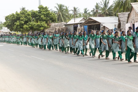 Documentary image. Pondicherry, Tamil Nadu,India - May 12 2014. School students in school, out school, in groups, with uniforms. In government schoolのeditorial素材
