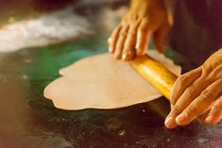 Parota homemade cooking class full process Pondicherry Tamil Nadu Indiaの写真素材