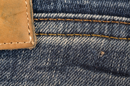 Jeans leather label close up background and texturedの写真素材