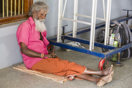 Ashram of Sri Ramana Maharshi, Tiruvannamalai, Tamil Nadu, India - March circa, 2018. Unidentified...