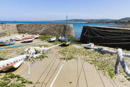 PORT RACINE, CHERBOURG, NORMANDY, FRANCE - JUNE CIRCA, 2018. Port Racine is the smallest port of France Cotentin penisulaのeditorial素材