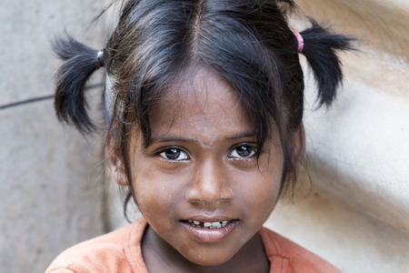 PONDICHERY, PUDUCHERRY, TAMIL NADU, INDIA - SEPTEMBER CIRCA, 2017. Portrait of unidentified Indian...