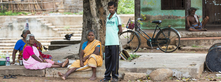 PONDICHERY, PUDUCHERRY, TAMIL NADU, INDIA - SEPTEMBER CIRCA, 2017. Group of unidentified men and...